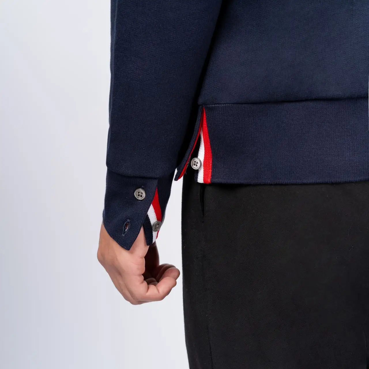 Thom Browne Loopback Knit Zipper Jacket Navy Men – voilà.id