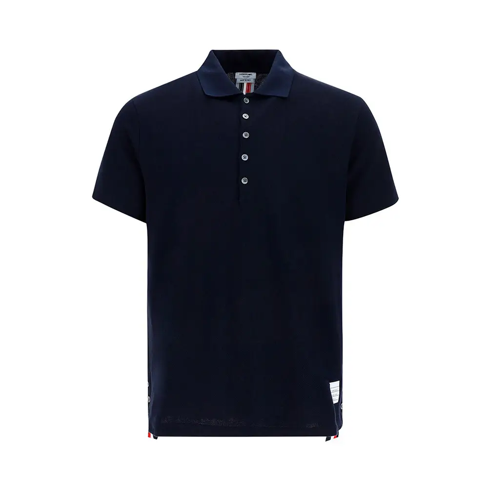 ★THOM BROWNE★RWB Stripe Jersey T-Shirt Navy MJS252AJ013841 Thom Browne: Navy RWB-Stripe Logo-Patch T-shirt | SSENSE