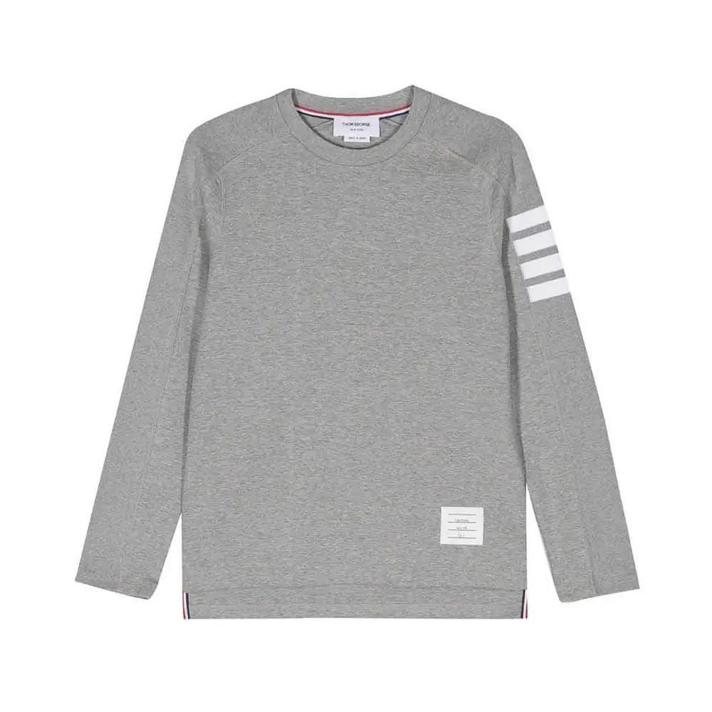 Thom Browne 4-Bar Stripes Cotton Long Sleeves T-Shirt Light