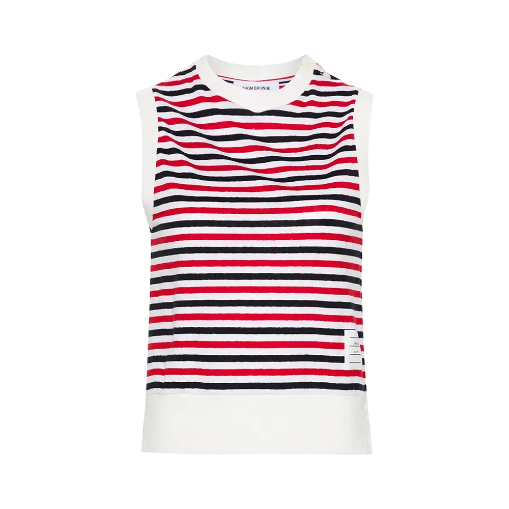 Thom Browne RWB Stripe Wool Rib Long Sleeves Turtleneck