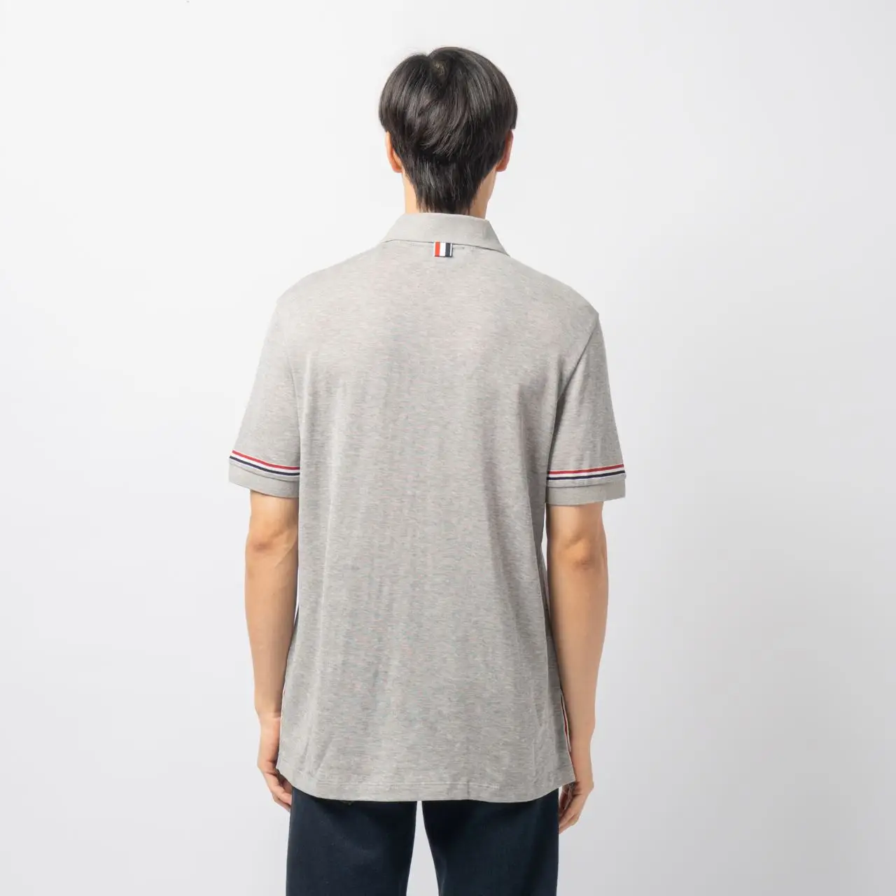 Thom Browne RWB Stripe Lightweight Cotton Polo Shirt Medium