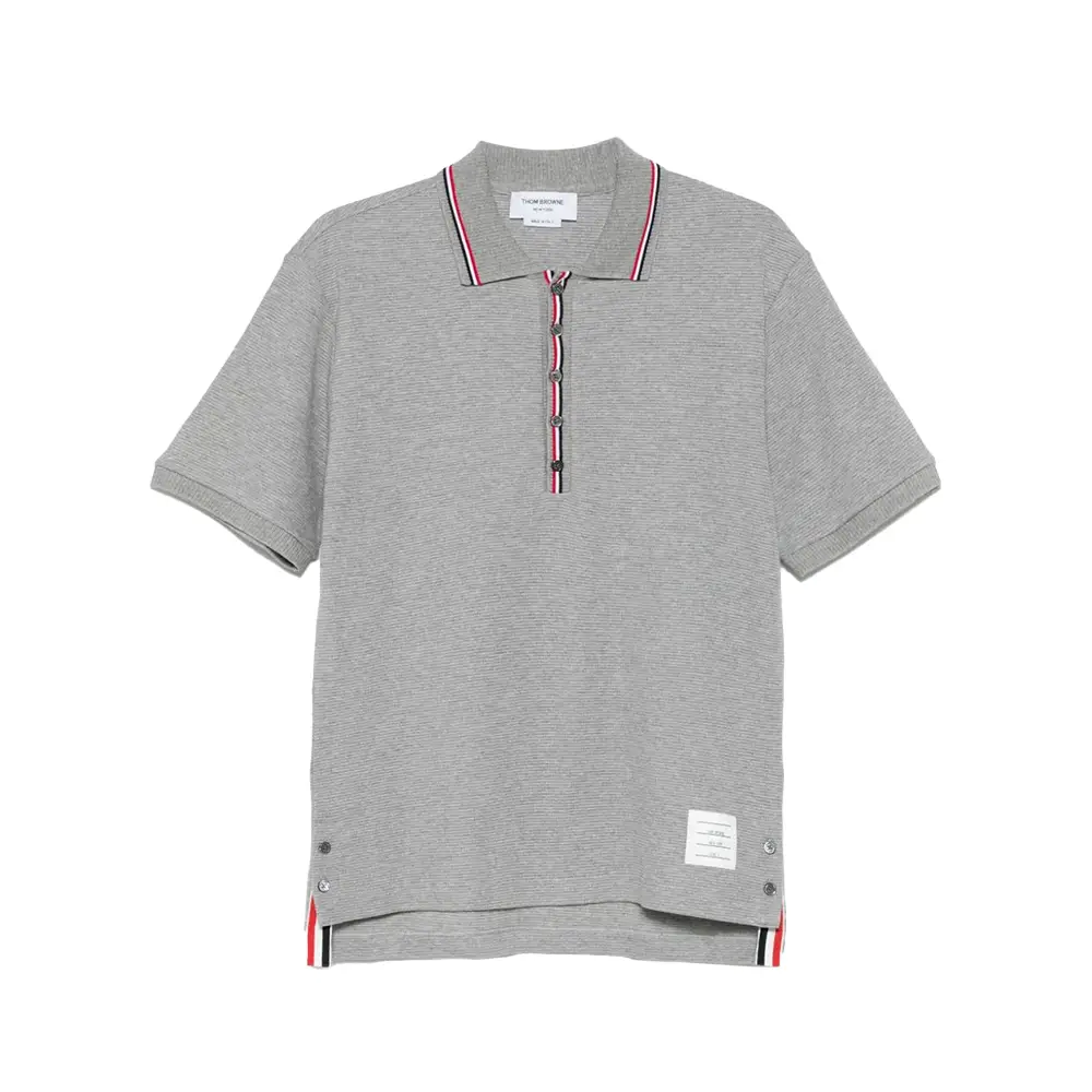THOM BROWNE FW25 'RWB Knit Trim' T-shirt (MJS288A00042 100)