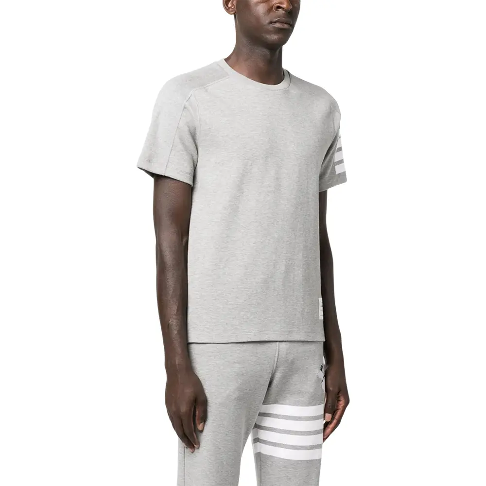 ◆THOM BROWNE 24SS◆ 4BAR Tシャツ / Gray Black White ◆ Thom Browne 4-Bar Stripes Cotton Long Sleeves T-Shirt Light