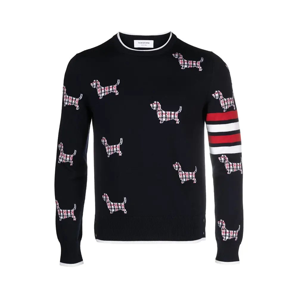 Thom Browne 4-Bar Relaxed Hector Wool Sweater Navy – voilà.id Thom Browne 4-Bar Relaxed Hector Wool Sweater Navy – voilà.id