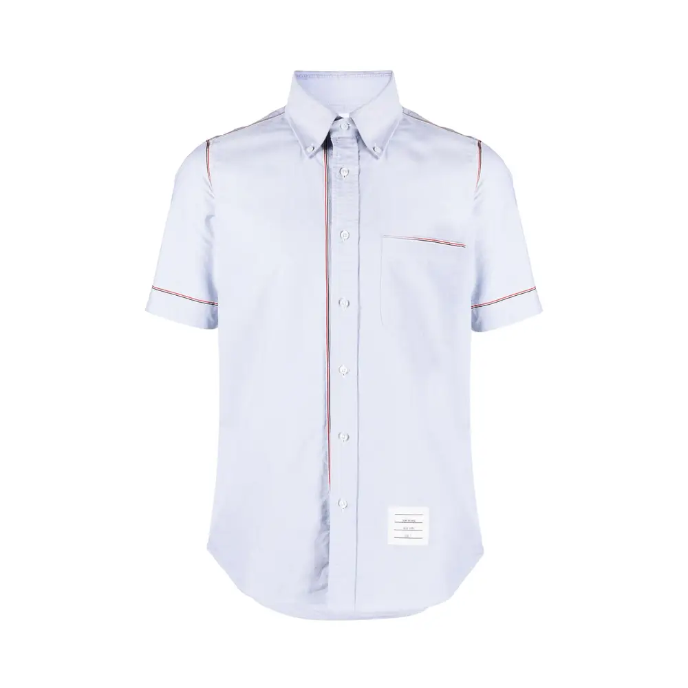 Thom Browne RWB Stripe Framing Trim Cotton Short Sleeve