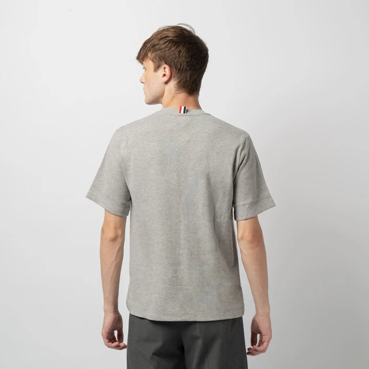 Thom Browne Oversized Short Sleeve Pocket T-Shirt Light Grey