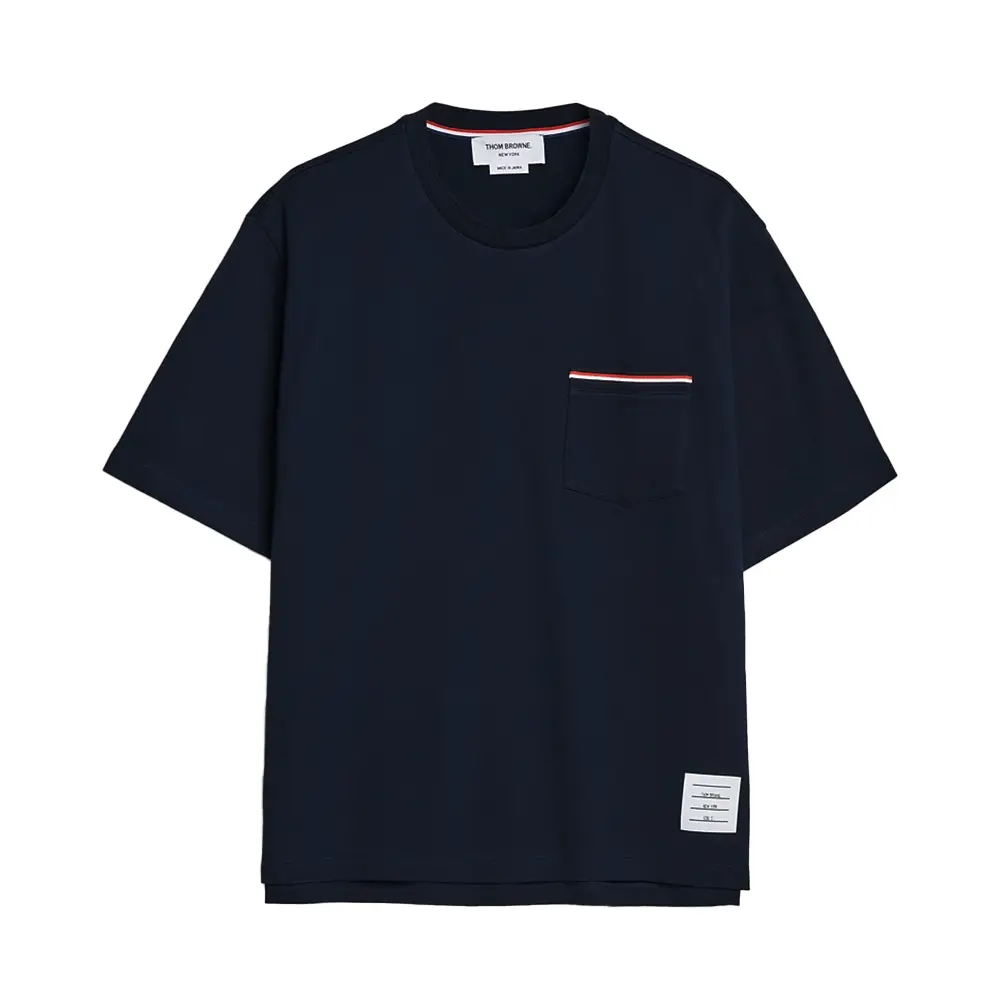 Thom Browne Oversized Short Sleeve Pocket T-Shirt Light Grey