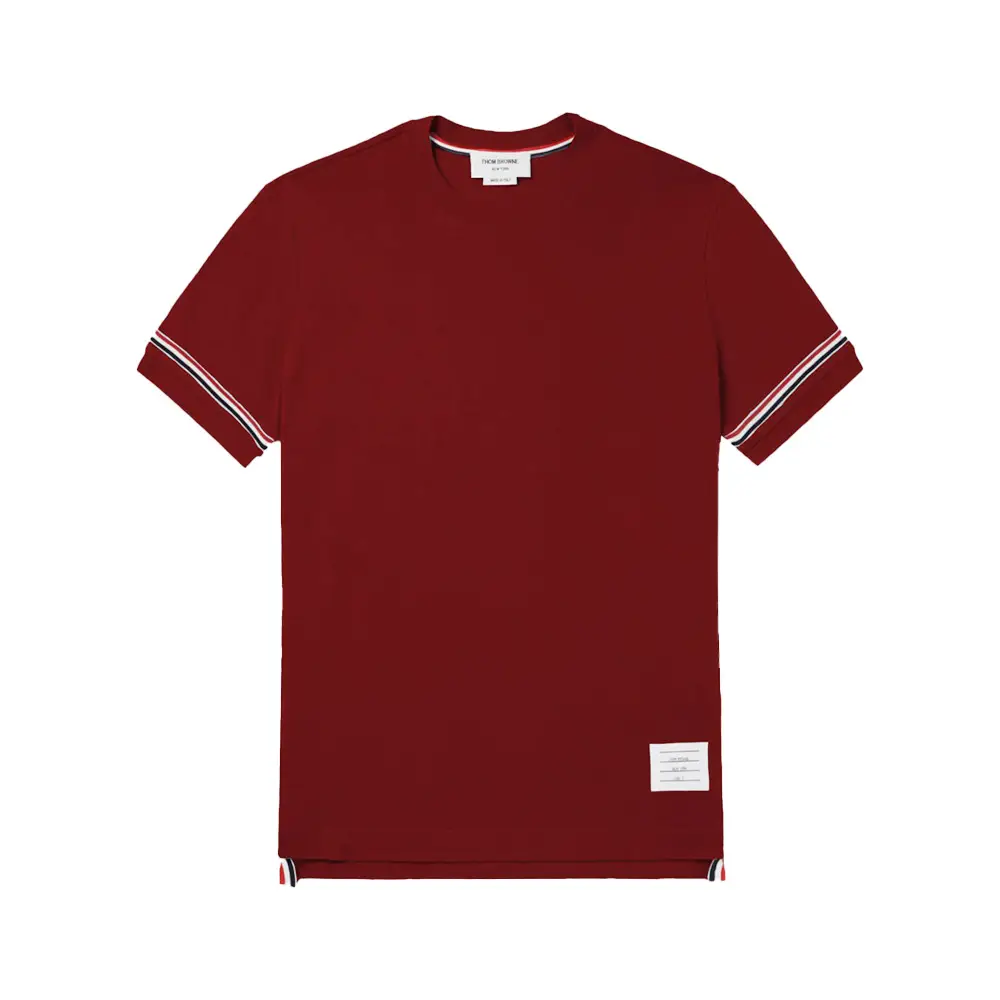 Thom Browne RWB Stripe Knitted Top T-Shirt Red – voilà.id