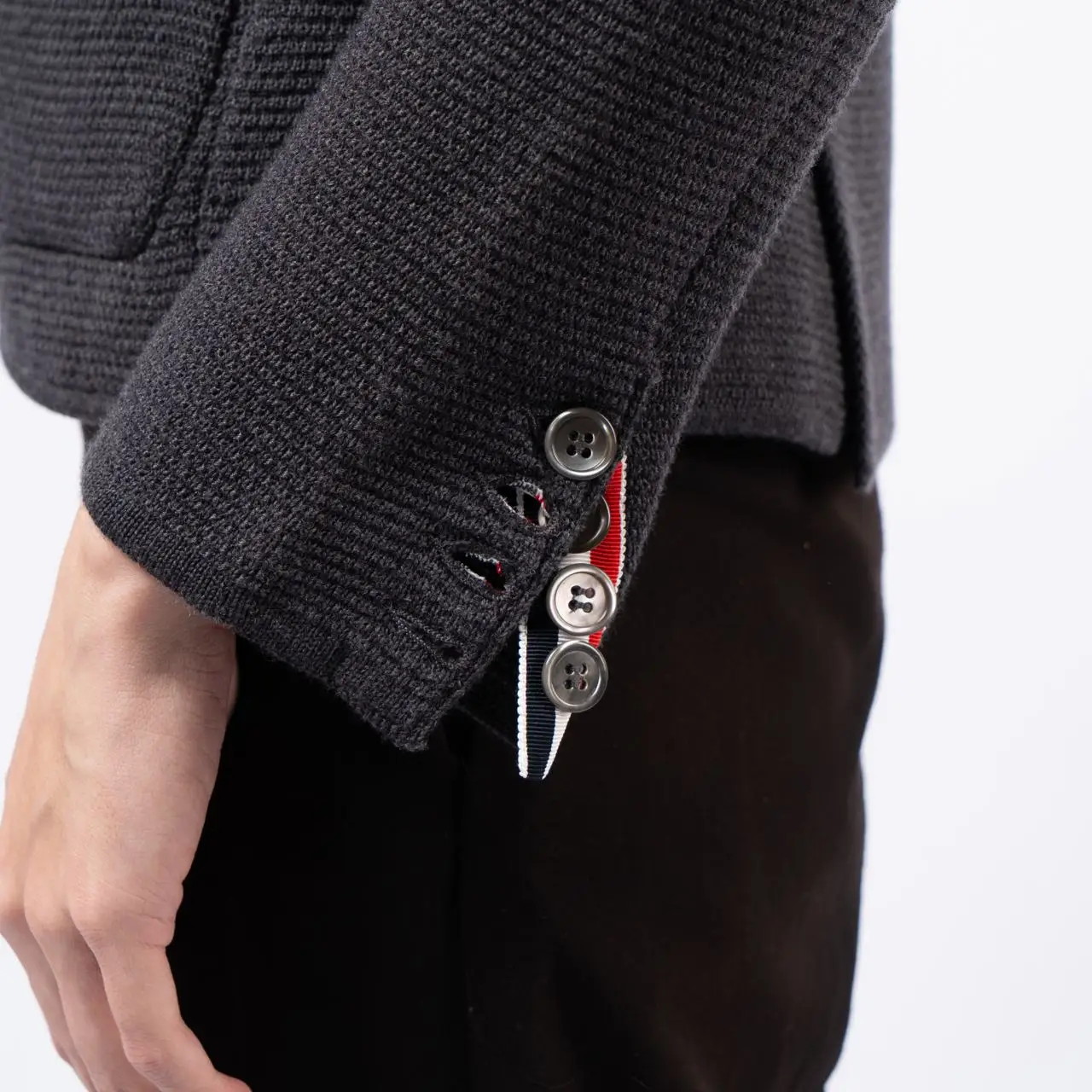 Thom Browne 4-Bar Fine Merino Wool Links Stitch Classic Jacket