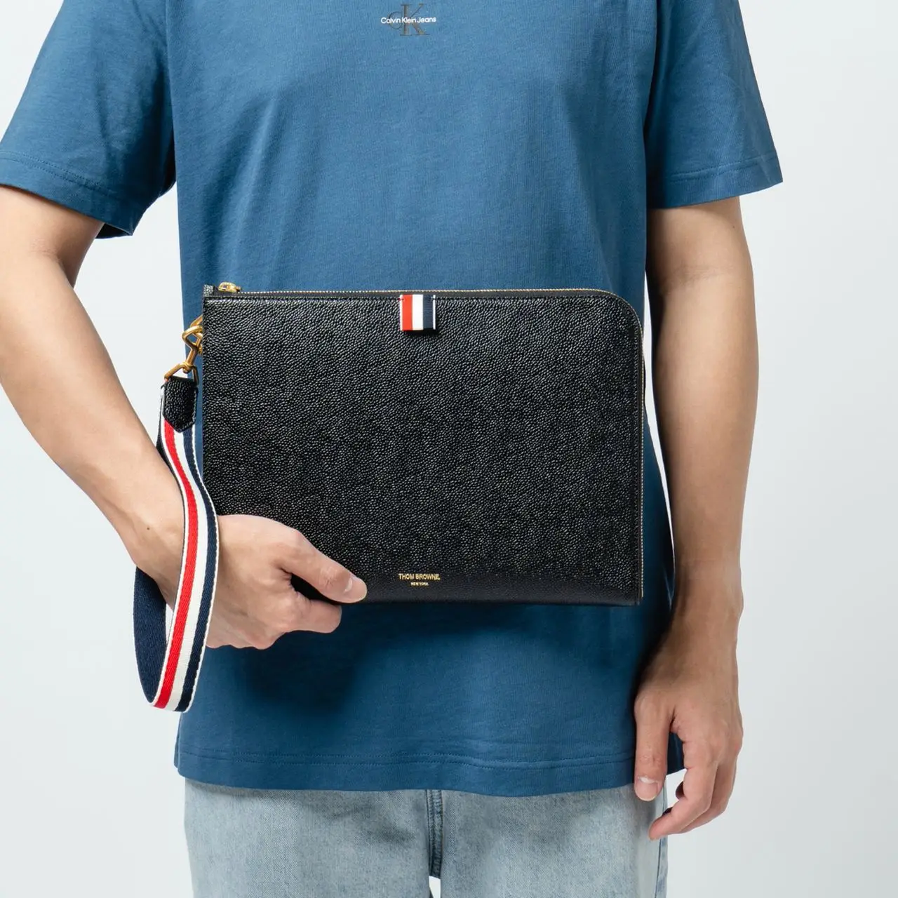 THOM BROWNE ☆ ミディアム RWB ストライプバッグ ♪【送料込】 キャンバス ストライプ ミディアム ツール トート | Thom Browne