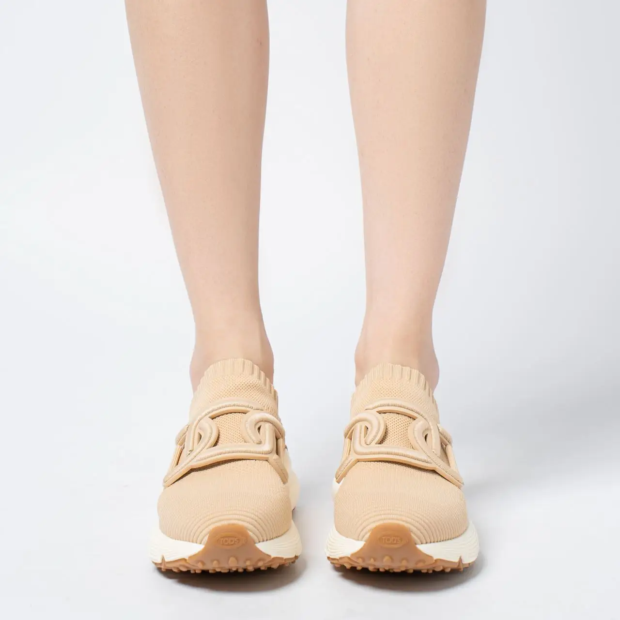 スニーカー TODS Women Sneakers XXW54C0EM60SKMM032 Beige Woman MULTICOLOUR Sneakers in Leather and Fabric
