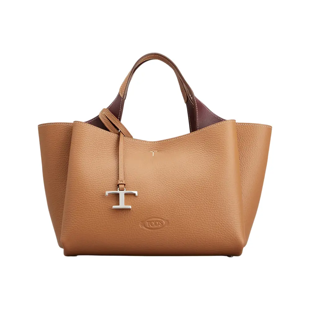 TOD’S T Timeless Mini 2Way Bag Brown Woman BROWN T Timeless Shopping Bag in Leather Mini