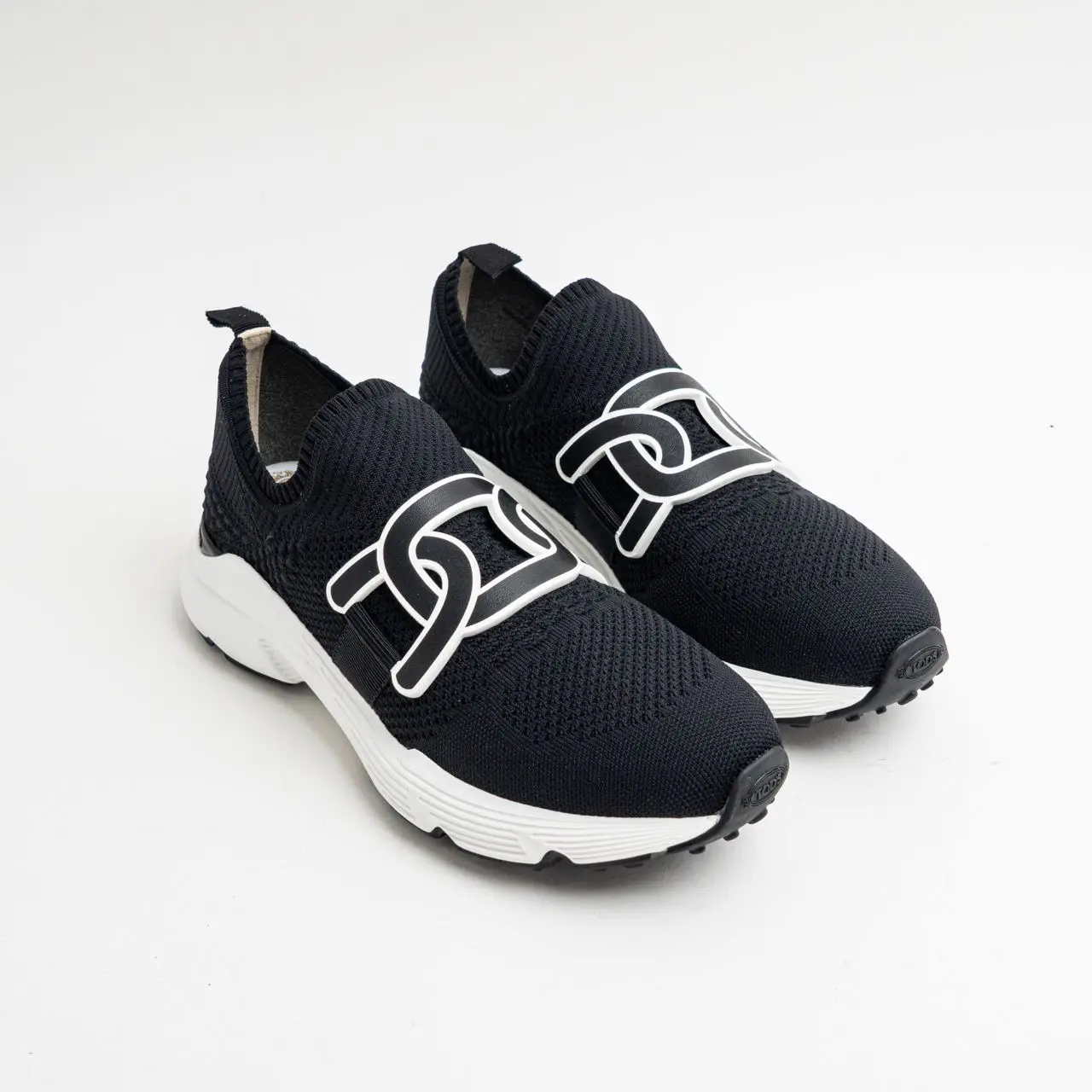 Tod's Chain Leather Accessory High-Tech Fabric Sneakers