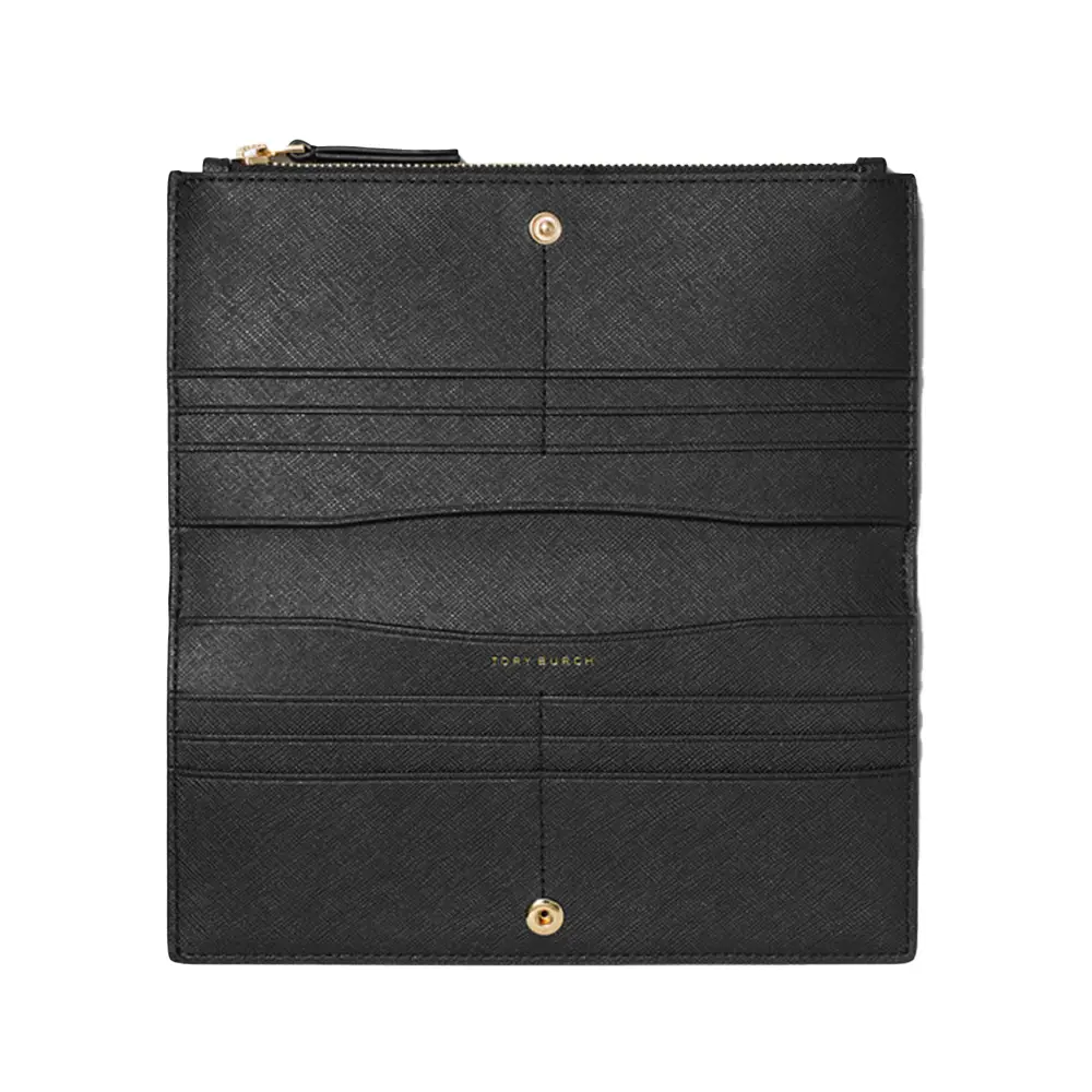 Tory Burch Emerson Slim Envelope Wallet Leather Saffiano Black