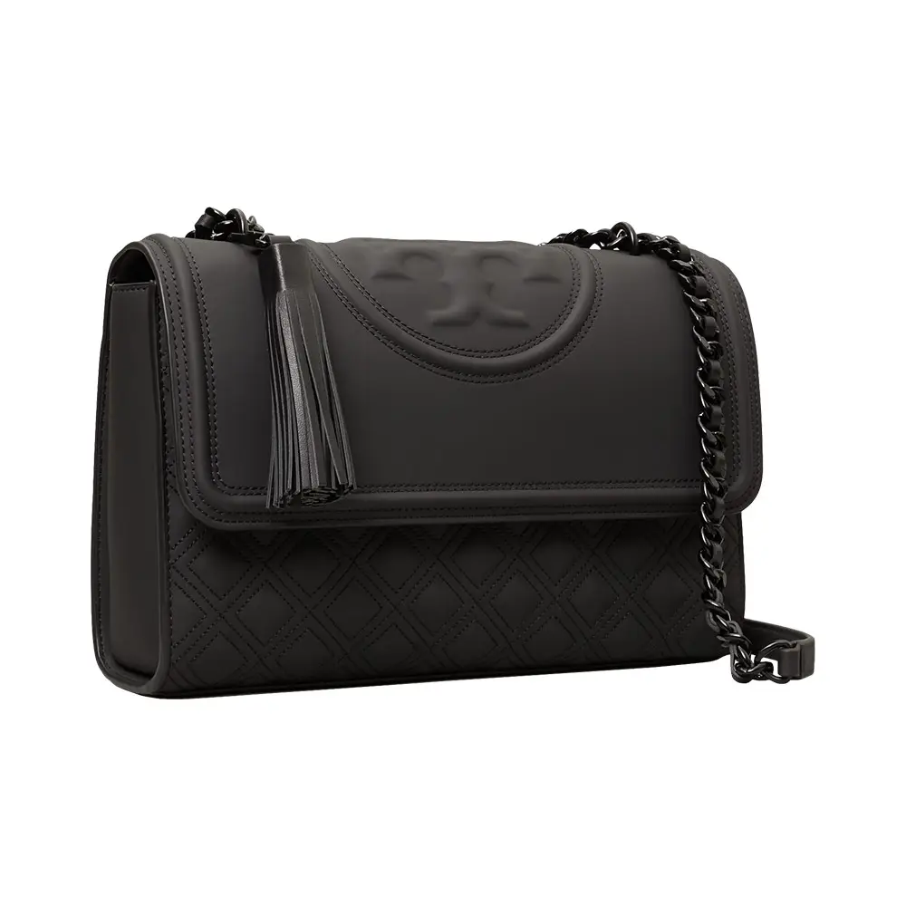 Tory Burch Fleming Matte Convertible Shoulder Bag All Black