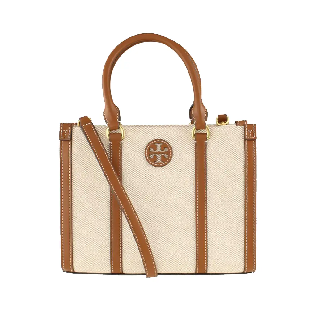 TORY BURCH 直営OUTLET BLAKE CANVAS Classic Cuoスモールトート TORY BURCH 直営OUTLET BLAKE CANVAS Classic Cuoスモールトート