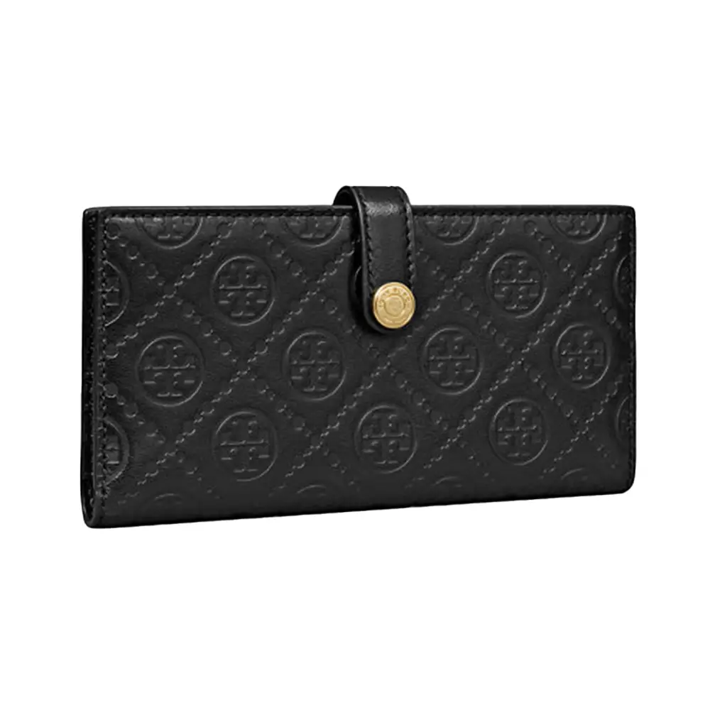 ★Tory Burch★T Monogram Contrast Embossed Zip Slim Wallet T Monogram Contrast Embossed Zip Slim Wallet: Women's