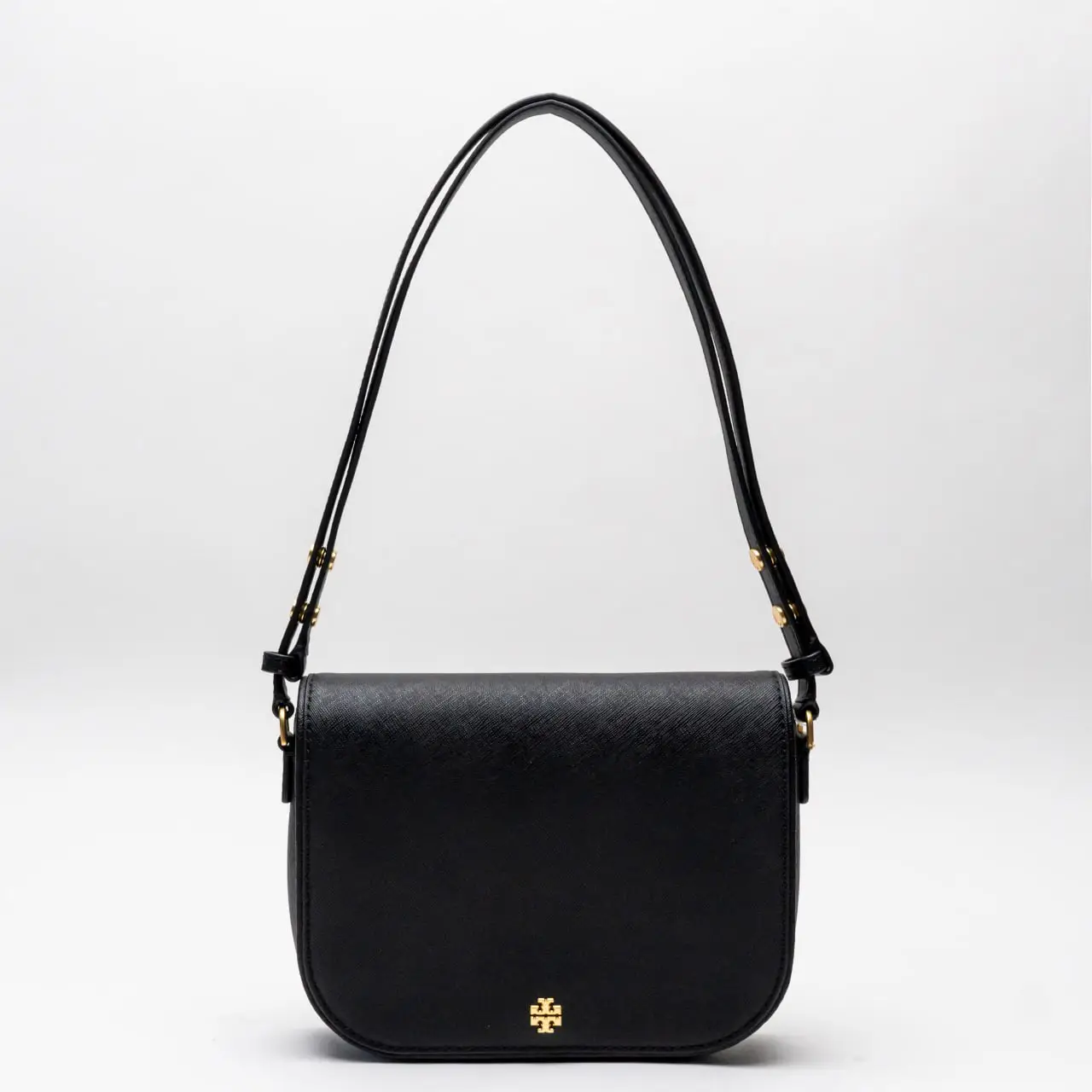 Tory Burch Emerson Saffiano Leather Crossbody Bag Black – voilà.id