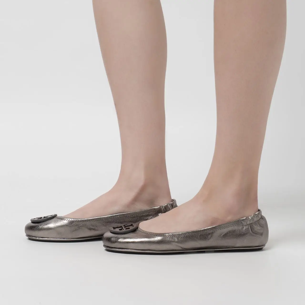 Tory burch pewter flats new arrivals