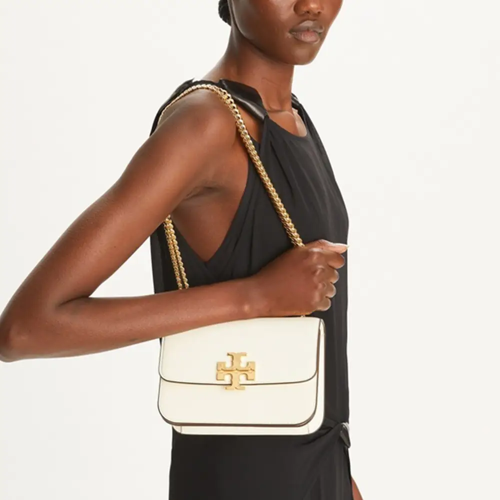 Tory Burch Eleanor Small Chain Crossbody Bag Blanc – voilà.id