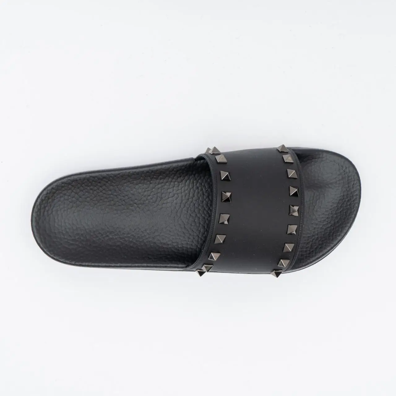 Valentino Garavani Rockstud Rubber Slider Sandal Black