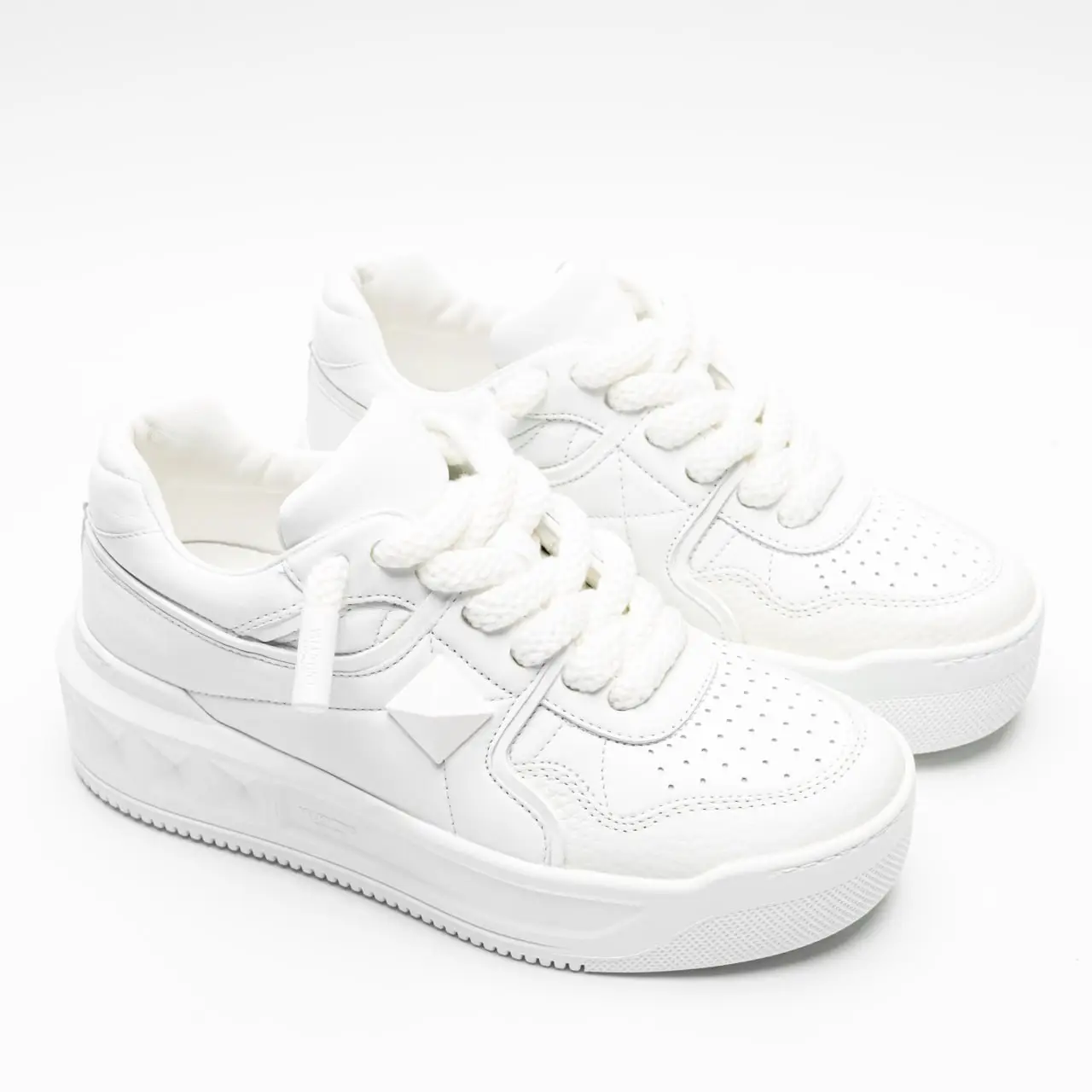 Valentino Garavani One Stud XL Nappa Sneakers Bianco White