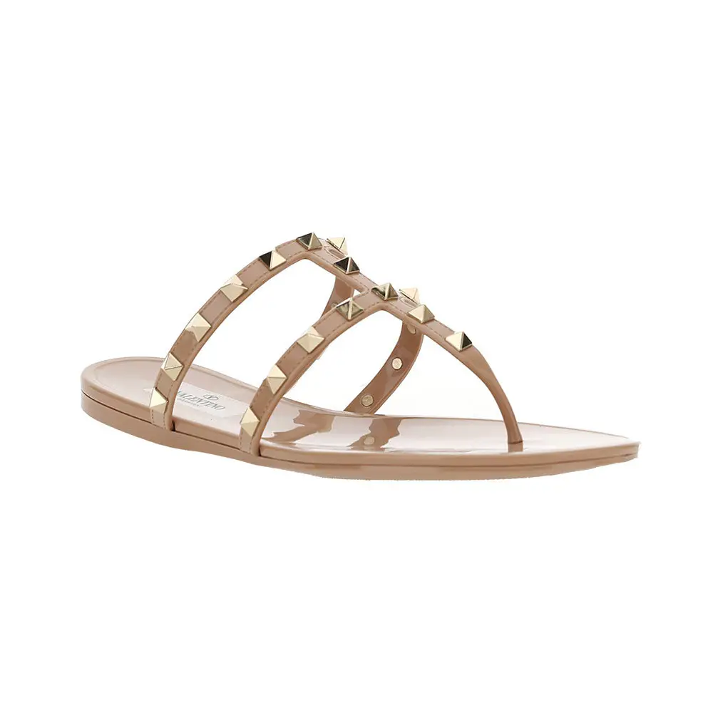 Valentino Garavani Rockstud Sandal Thong T Jelly Poudre