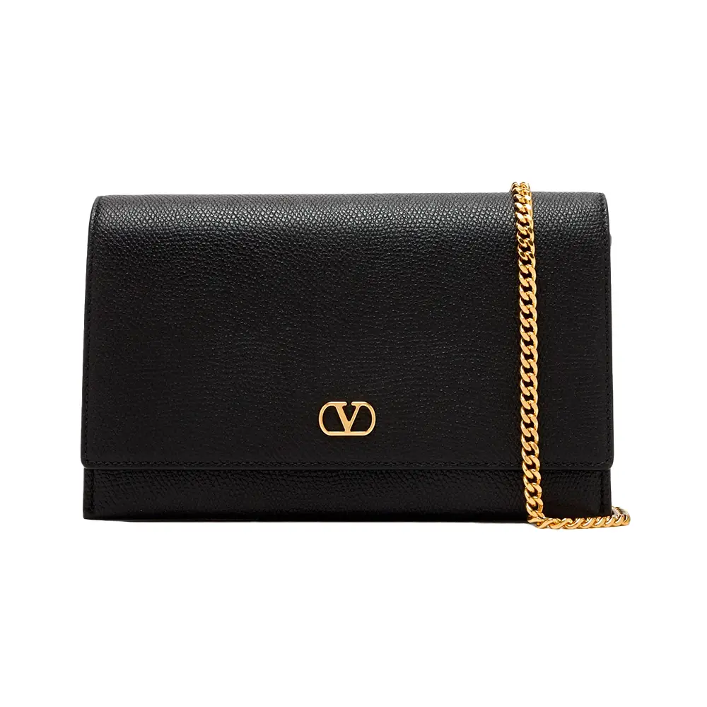 ヘアアクセサリー Valentino Garavani Black Wallet Vlogo The Bold Edition Valentino Garavani - Bold VLogo Flap French Wallet in Nero