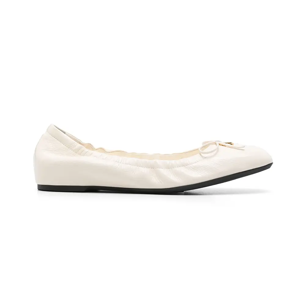 Jimmy Choo Elisa Nappa Patent Leather Ballet Flats Latte