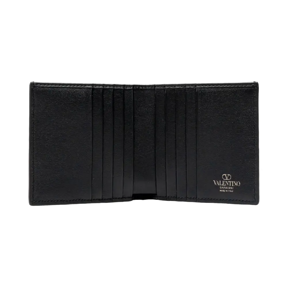 【VALENTINO GARAVANI】Black bi-fold Vlogo wallet with clip Valentino Garavani Black bi-fold Vlogo wallet with clip