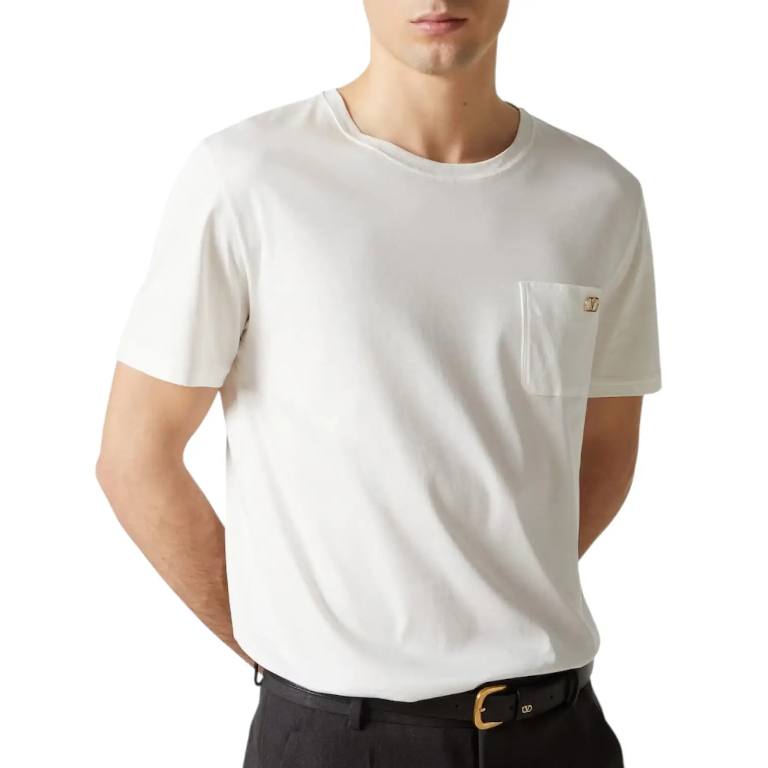 Tシャツ・カットソー VALENTINO GARAVANI T-shirt Valentino Garavani White Valentino Garavani White Cotton Logo Short Sleeve Crew Neck