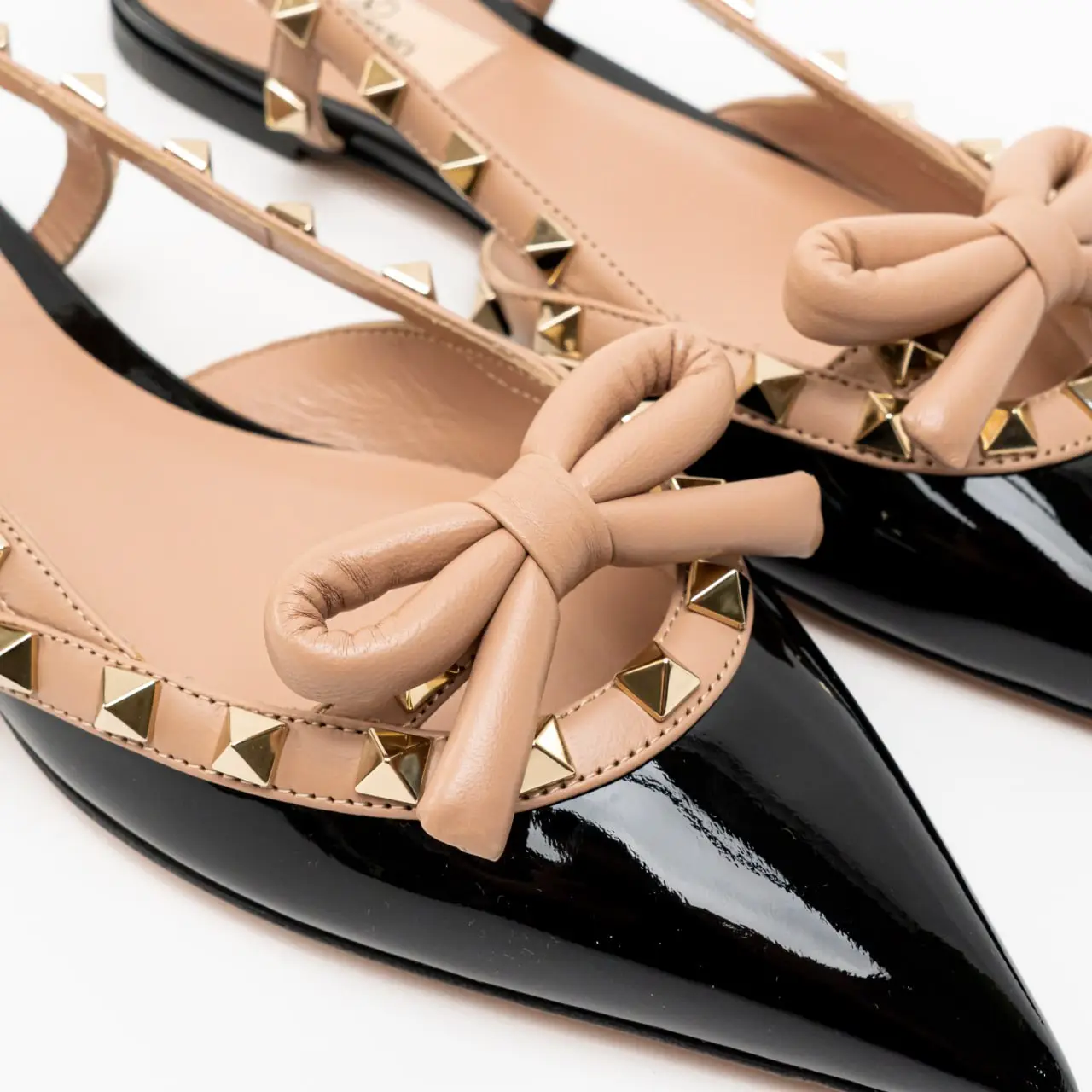 Valentino Garavani Rockstud Bow Slingback Patent Leather