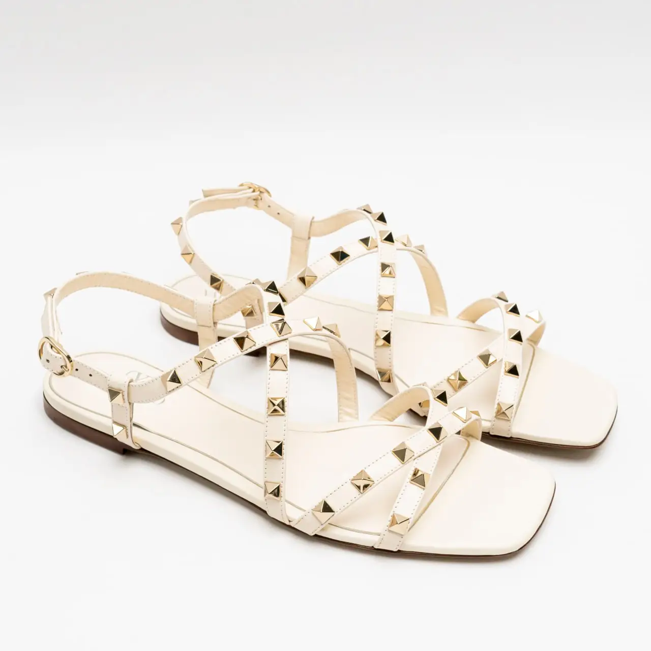 Valentino Garavani Rockstud Calfskin Sandal with Straps