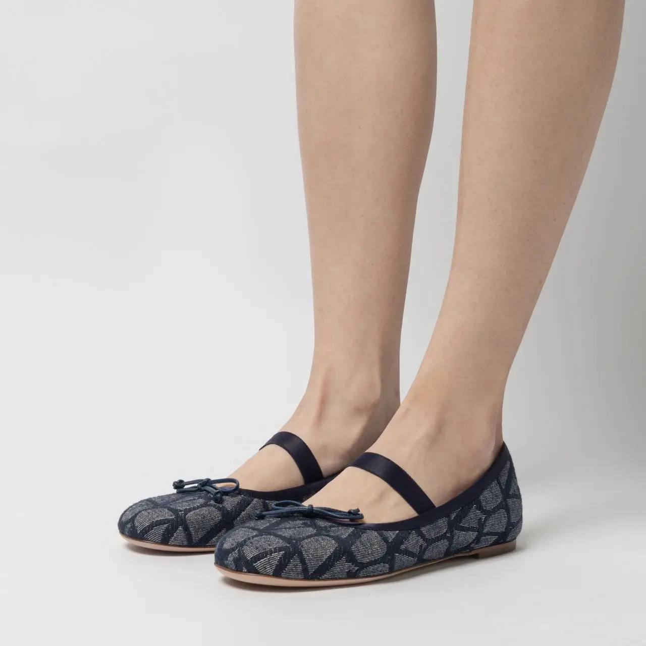 Valentino Garavani Toile Iconographe Ballet Flats Denim