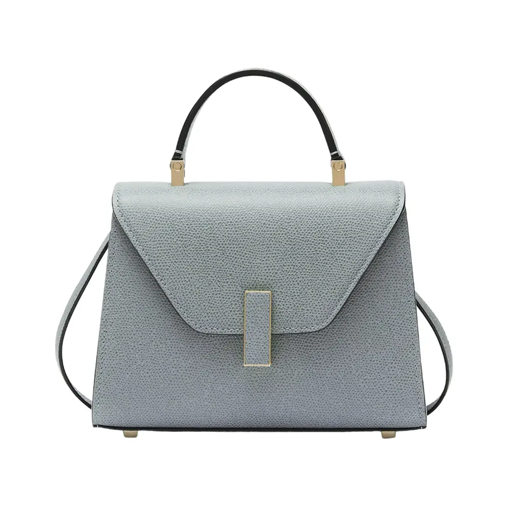 【関税送料込】Valextra Iside Crossbody Micro Bag Smokey Blue Women's Luxury Light blue Leather crossbody bag | Valextra Iside