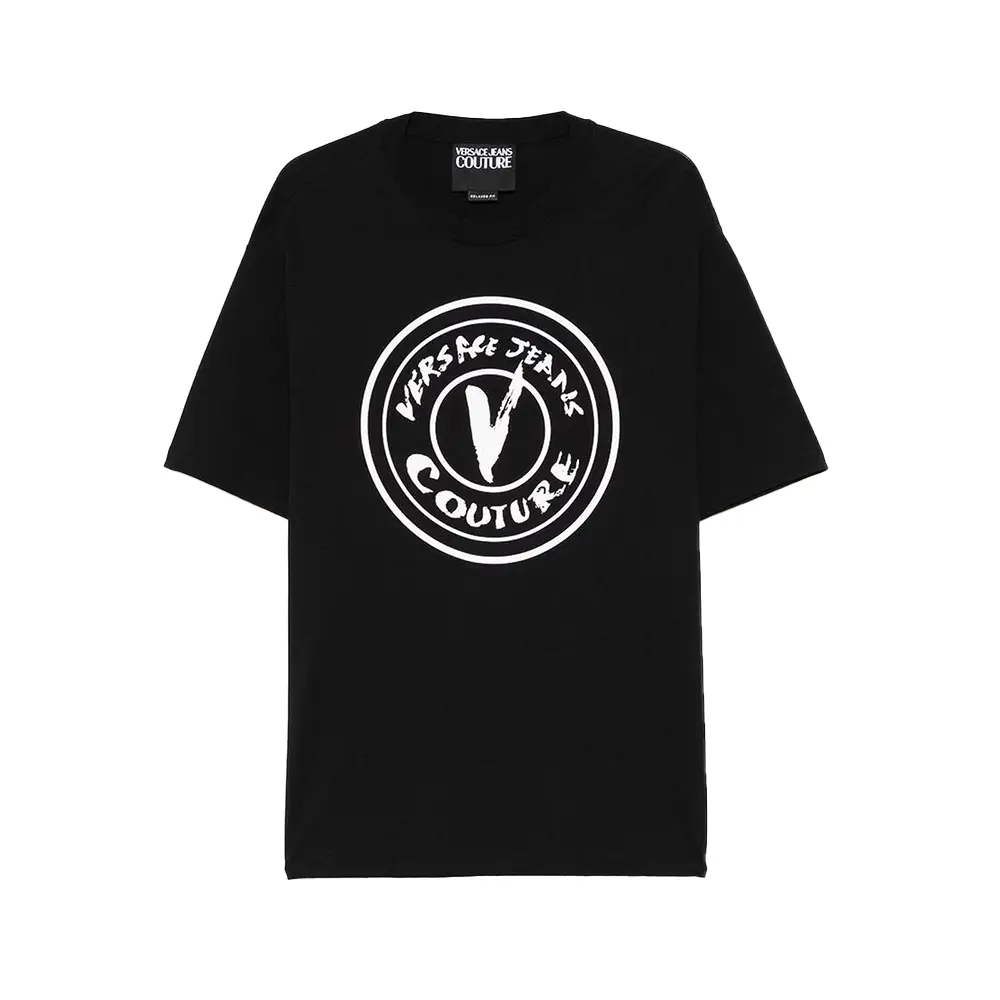 VERSACE｜ (Logo Graphic T-Shirt (78GAHE02CJ01E 899)) Logo Slim-Fit T-Shirt | VERSACE US