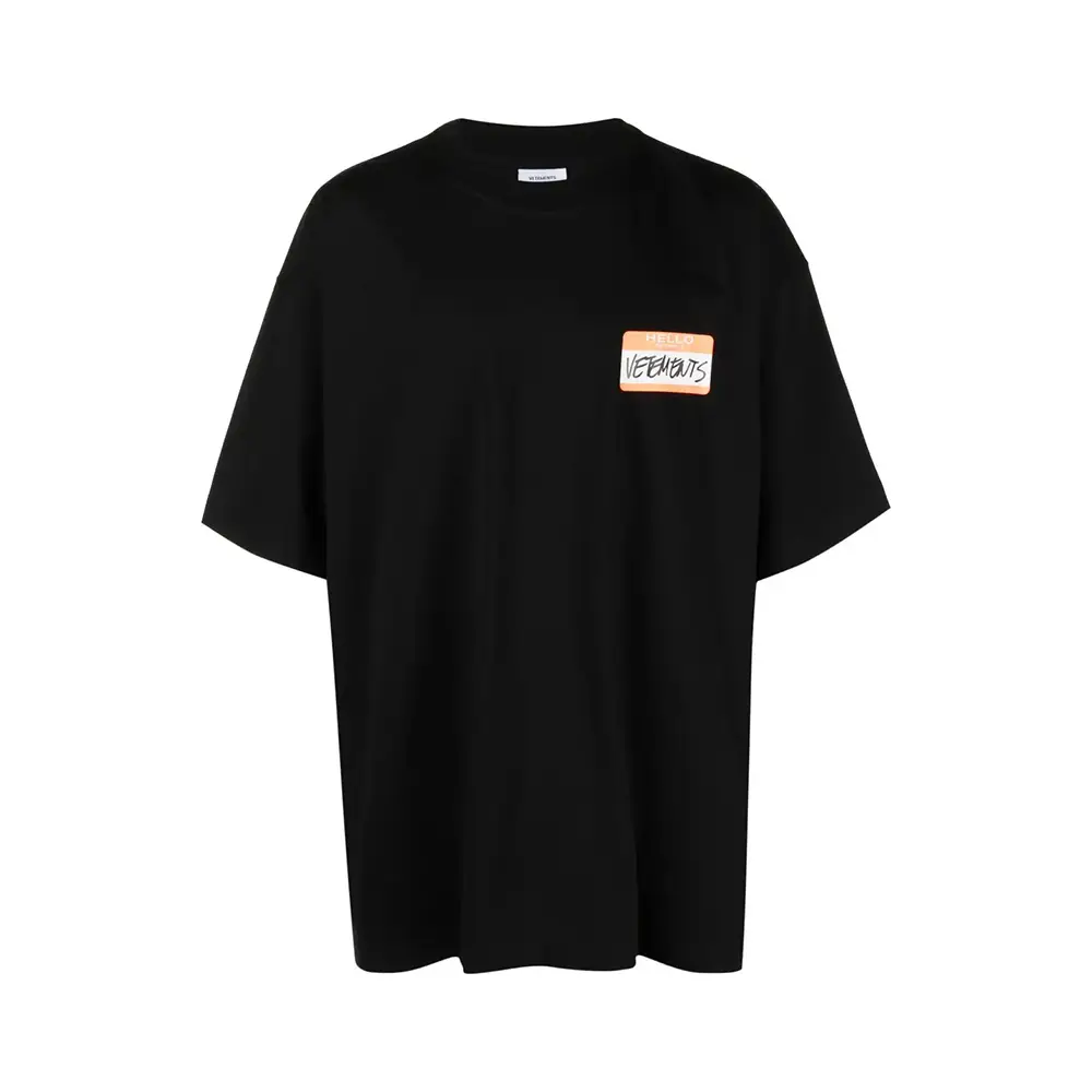 Vetements Hello My Name Print T-Shirt Black – voilà.id