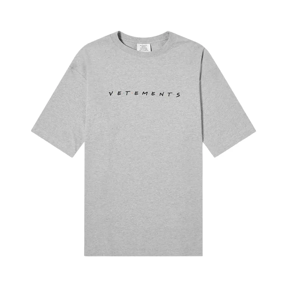 Vetements Friendly Logo T-Shirt Grey Melange – voilà.id Vetements Friendly Logo T-Shirt Grey Melange – voilà.id