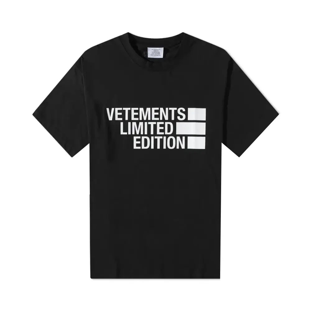 【国内発送】VETEMENTS Tシャツ LOGO LIMITED EDITION ue51tr720 Vetements Limited Edition Logo T-Shirt in Black for Men | Lyst