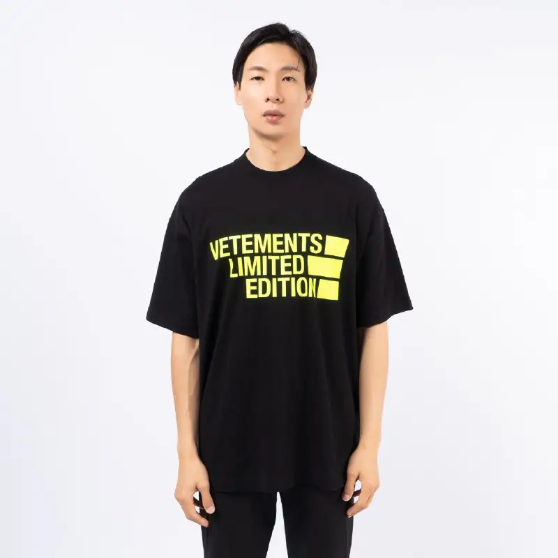 Vetements Limited Edition T-Shirt Black Neon Yellow Men – voilà.id
