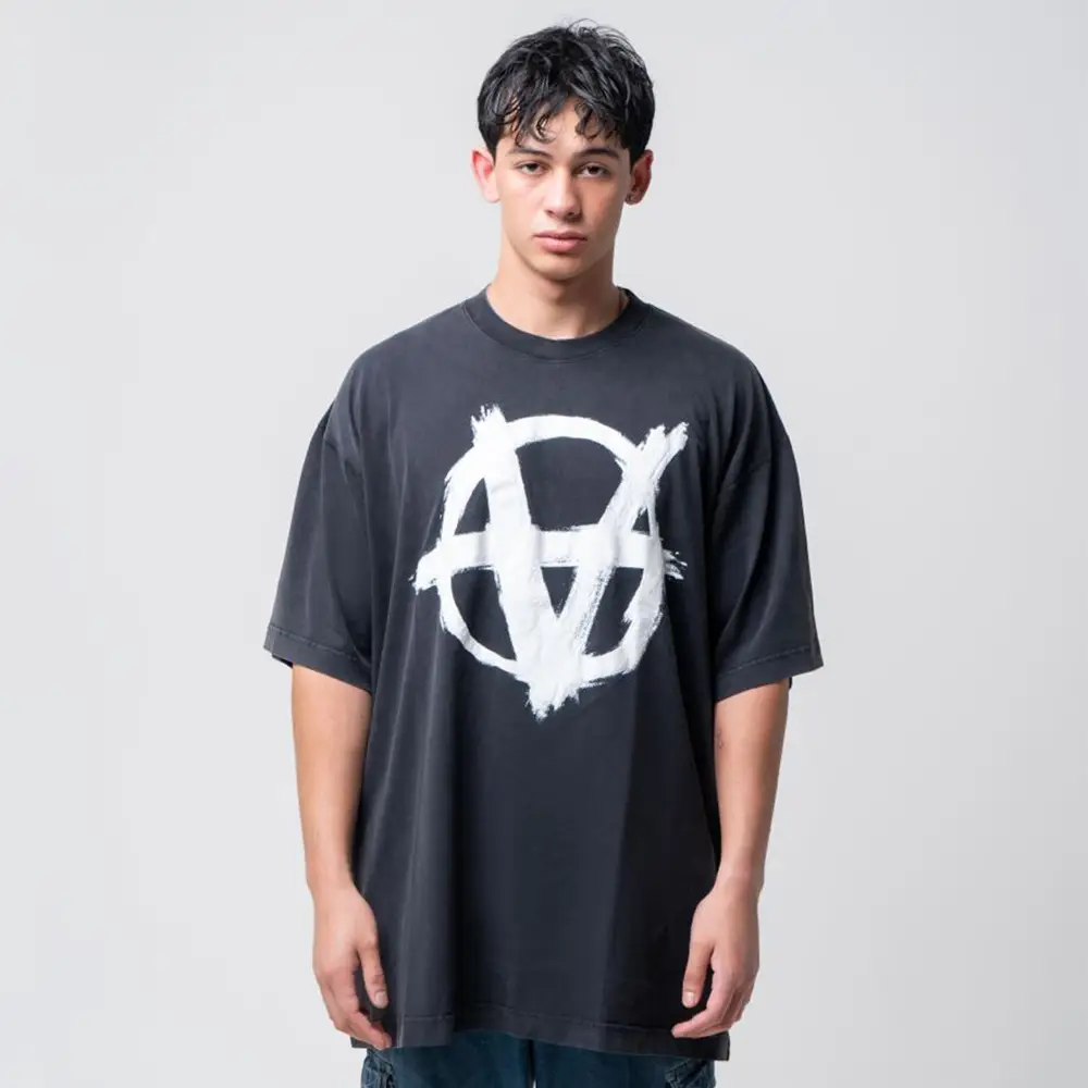 Vetements Reverse Anarchy T-Shirt Washed Black White – voilà.id