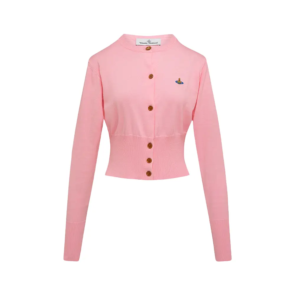 Vivienne Westwood Bea Cropped Cardigan Cotton Pink – voilà.id