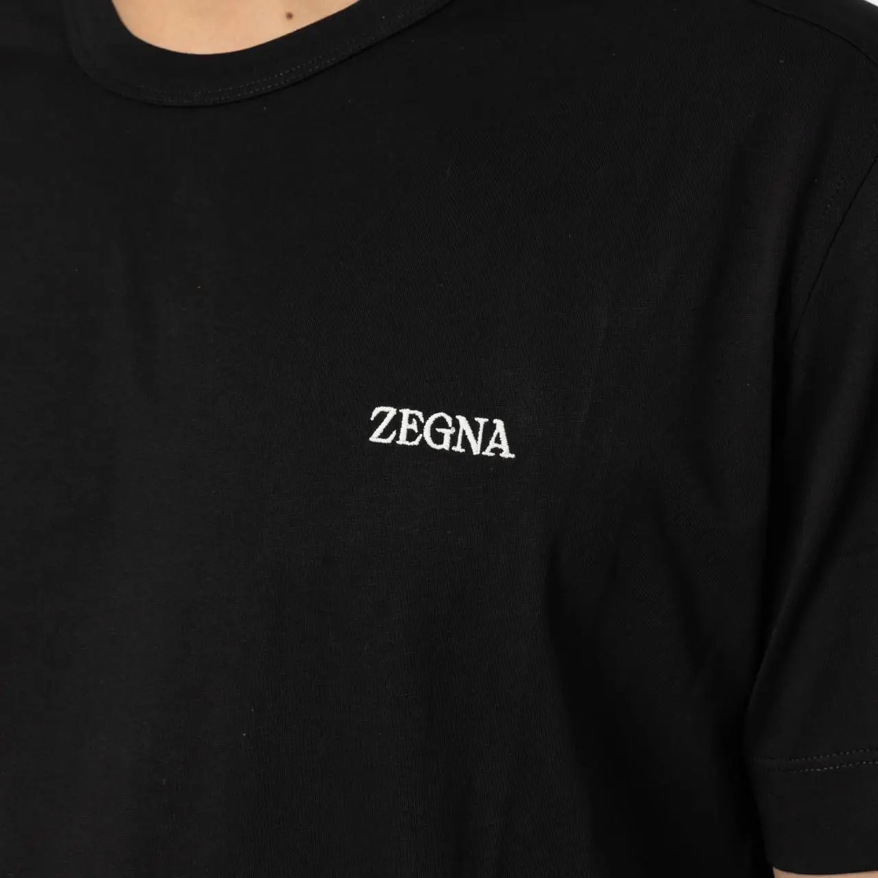 Tシャツ・カットソー ZEGNA Men T-shirt Black E7360A5B760 K09 Zegna logo-print Cotton T-shirt | Black | FARFETCH JO