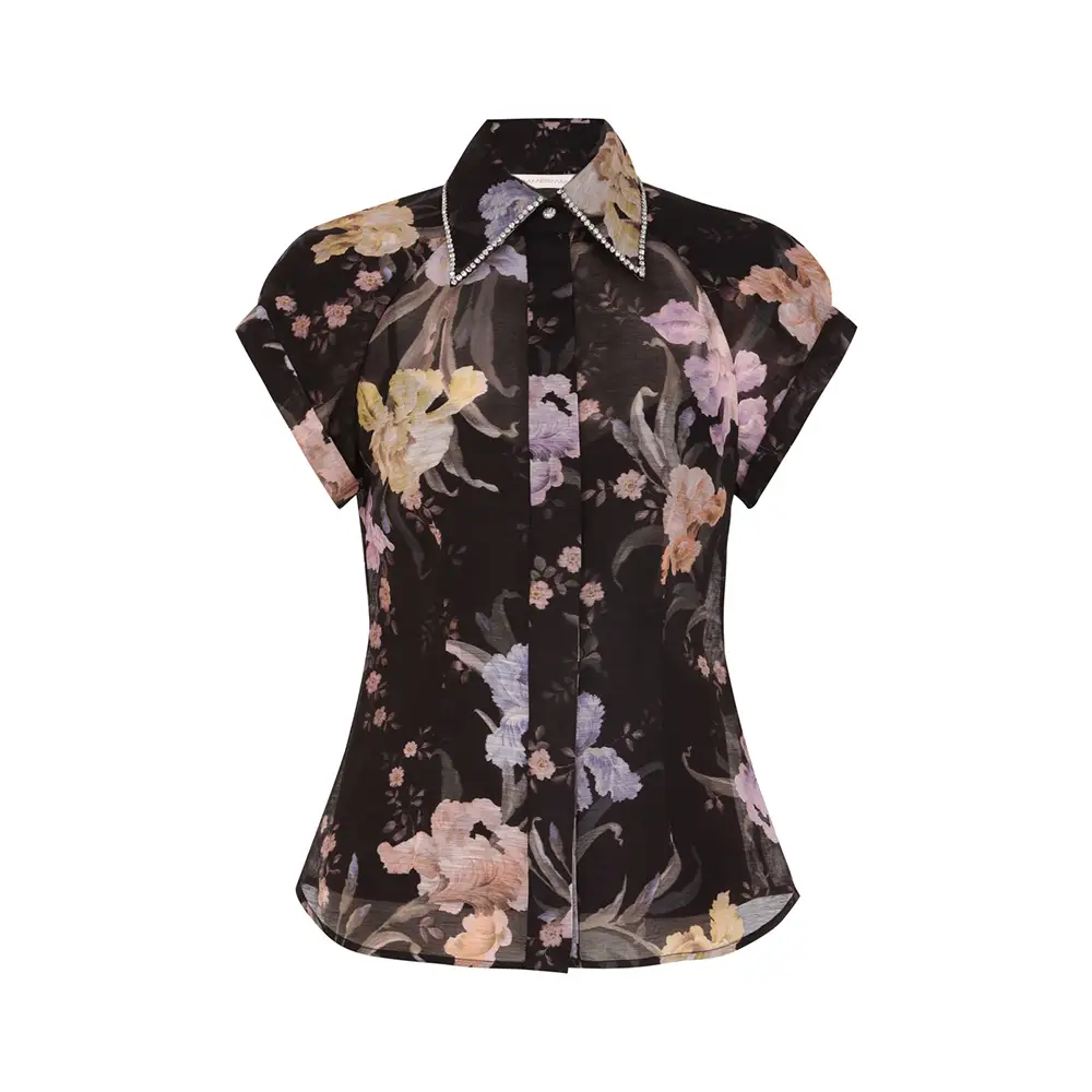 Tシャツ・カットソー Zimmermann FW25 'Rhiannon' shirt (4253TSS251 BLK) Rhiannon Fringe Denim Shirt | ZIMMERMANN | elysewalker
