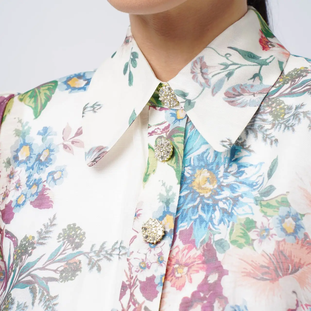 Buy Tops Zimmermann floral-print long-sleeved shirt